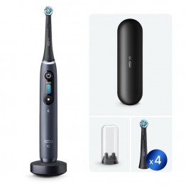 Электрическая зубная щетка Oral-B iO 8 Black с насадками Oral-B iO Ultimate Clean (4 шт) черные