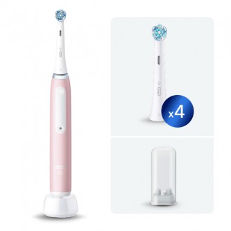 Электрическая зубная щетка Oral-B iO 3 Brush Pink с насадками Ultimate Clean (4 шт) и контейнером для хранения насадок