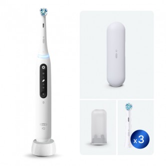 Электрическая зубная щетка Oral-B iO 5 White Alabaste + Насадка iO Ultimate Clean (3 шт)