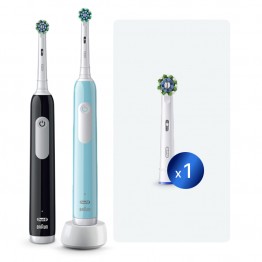 Электрическая зубная щетка Oral-B Pro Series 1 Duo/D305.523.3H черная+бирюзовая 3 режима тип 3791+Насадка Cross Action