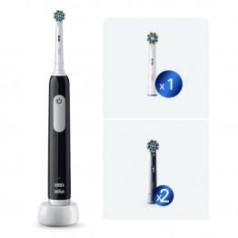 Набор Oral-B электрическая зубная щетка Pro 1 Черная D305.513.3 тип 3791+Насадки Oral-B CrossAction CleanMaximiser Черный EB50BRB 2шт+Насадка Cross Action