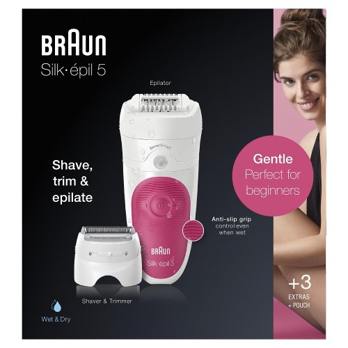 Эпилятор Braun Silk-epil S5 SES 5-600 белый/розовый