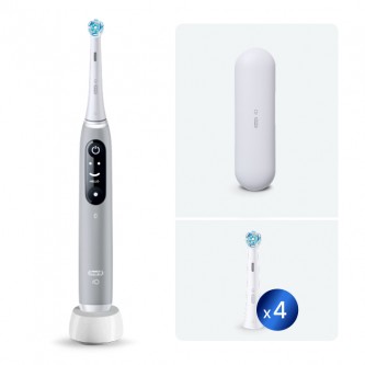 Электрическая зубная щетка Oral-B iO 6 Grey Opal с дополнительной насадкой Ultimate Clean (4 шт)
