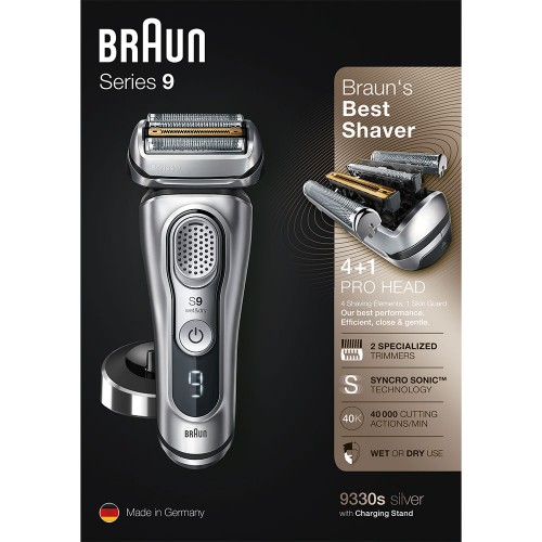 Электробритва Braun Series 9 9330s с зарядной станцией и тканевым футляром
