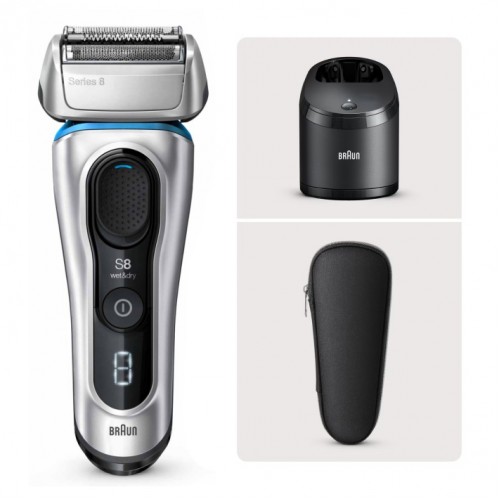 Электробритва Braun Series 8 8390cc со станцией Clean&Charge и тканевым футляром