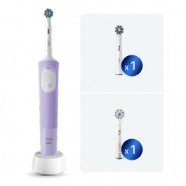 Электрическая зубная щетка Oral-B Vitality Pro D103.413.3 Cross Action Protect X Clean, сиреневая + насадка Sensi Clean EB60 1шт
