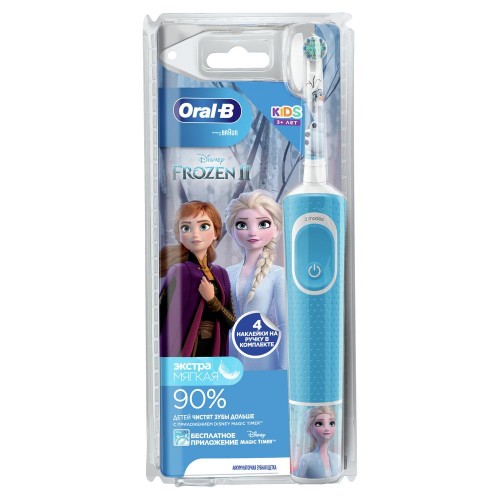 Детская электрическая зубная щетка Oral-B Vitality Kids Frozen "Холодное сердце" D100.423.2K Frozen, подарочная упаковка