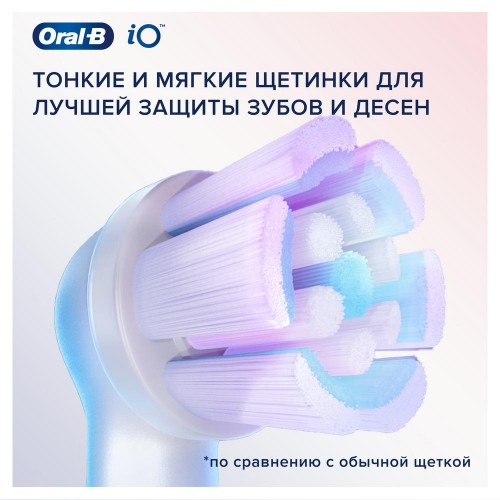 Электрическая зубная щетка Oral-B iO 6 DUO White, Pink Sand + Насадка Gentle Care, 2шт