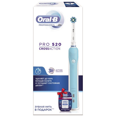 Электрическая зубная щетка Oral-B PRO 500 + зубная нить Pro-Expert Clinline 25 м