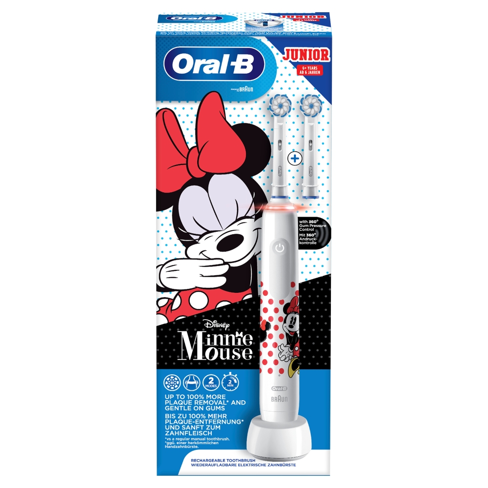 Детская электрическая зубная щетка Oral-B Pro 3 Junior Sensi Minnie ...