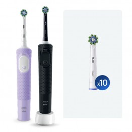 Электрические зубные щетки Oral-B Vitality Pro Duo + Насадка для эффективной чистки Oral-B CrossAction (10 шт)