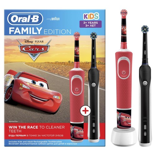 Набор электрических зубных щеток Oral-B Family Pack (Pro 1 и Kids «Тачки»)