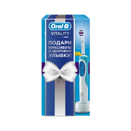 Электрическая зубная щетка Oral-B Vitality 3D White D12.513W в подарочной упаковке
