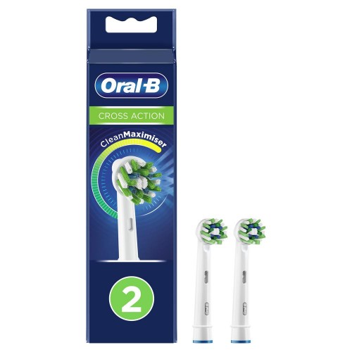 Электрическая зубная щетка Oral-B Vitality Pro D103.413.3 Cross Action Protect X Clean, белый + Насадки Oral-B CrossAction EB50RB-2, 2 шт