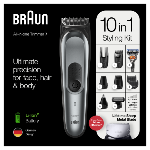 Набор: Триммер универсальный Braun MGK7221 10-в-1 + Бритва Gillette + Эпилятор Braun Silk-epil 5 SensoSmart 5-516