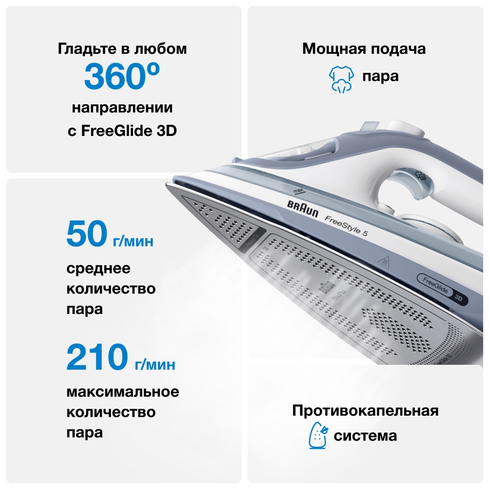 Паровой утюг BRAUN SI5078GY - купить в официальном магазине Braun