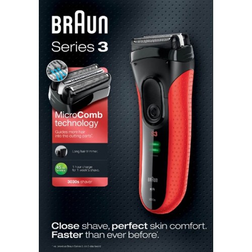 Электробритва Braun Series 3 ProSkin 3030s с триммером для точного бритья