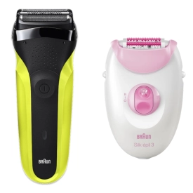 Набор: Электробритва Braun Series 3 300s Green + Эпилятор Braun Silk-epil 3 3-031