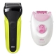 Набор: Электробритва Braun Series 3 300s Green + Эпилятор Braun Silk-epil 3 3-031 0