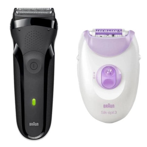 Набор: Электробритва Braun Series 3 Shave and Style 300bt + насадка-триммер и 5 гребней + Эпилятор Braun Silk-epil 3 3-000 0