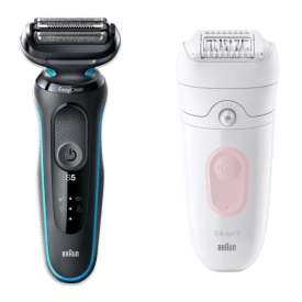 Набор: Электробритва Braun Series 5 51-M1000s Mint Wet&Dry + Эпилятор Braun Silk-epil 5 5-000