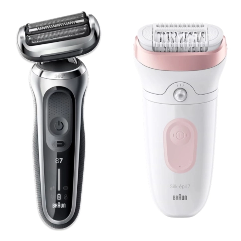 Набор: Электробритва Braun Series 7 71-S1000s Silver Wet&Dry 360° + Эпилятор Braun Silk-epil 7 SE 7-000 0
