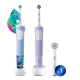Набор электрических зубных щеток Oral-B Vitality Kids Хамелеон + Vitality Pro лиловая c дополнительной насадкой Sensitive Clean (1 шт)