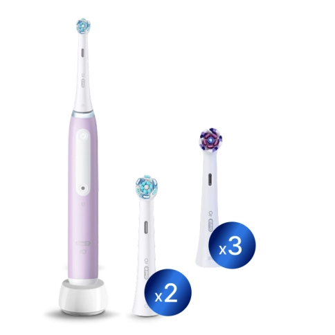 Электрическая зубная щетка Oral-B iO 4 Lavender с насадками Ultimate Clean (2 шт) + Radiant White для отбеливающей чистки (3 шт) 0