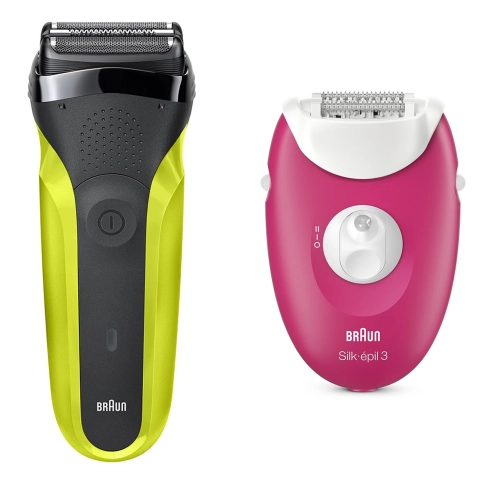 Набор: Электробритва Braun Series 3 300s Green + Эпилятор Braun Silk-epil 3 3-202 0