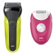 Набор: Электробритва Braun Series 3 300s Green + Эпилятор Braun Silk-epil 3 3-202
