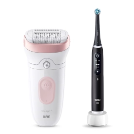 Набор: Эпилятор Braun Silk-epil 7 SE 7-030 + Электрическая зубная щетка Oral-B iO 6 Black