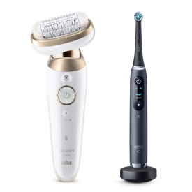 Набор: Эпилятор Braun Silk-epil 9 Flex SES 9-011 + Электрическая зубная щетка Oral-B iO 9 Black Onyx