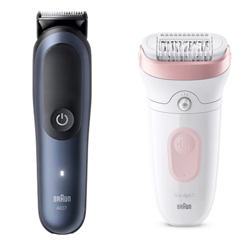 Набор: Триммер электрический Braun AIO7540 MULTI BlkDpBlu + Эпилятор Braun Silk-epil 7 SE 7-000 0