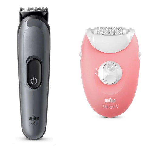 Набор: Триммер электрический Braun AIO3500 + Эпилятор Braun Silk-epil 3 SE 3-176 0