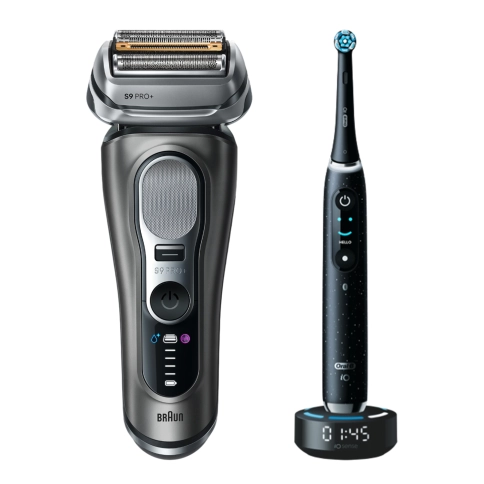 Набор: Электробритва Braun Series 9 9675cc Grey + Электрическая зубная щетка Oral-B iO 10 Black 0