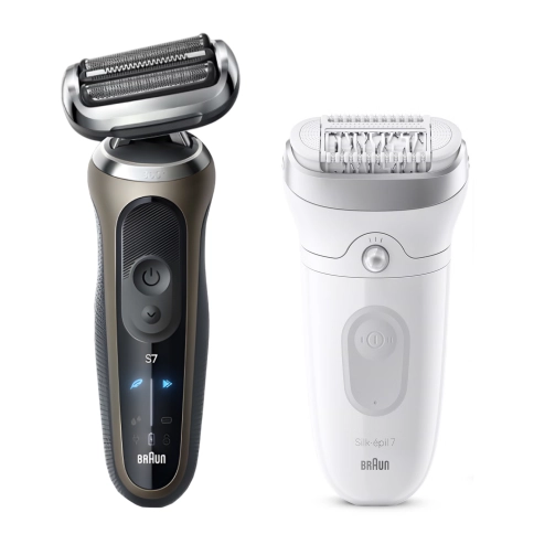 Набор: Электробритва Braun Series 72-C7200cc Gold + Эпилятор Braun S7 SE 7-441 Silver тип 5392 + Триммер BS1000 0 Набор: Электробритва Braun Series 72-C7200cc Gold + Эпилятор Braun S7 SE 7-441 Silver тип 5392 + Триммер BS1000 0