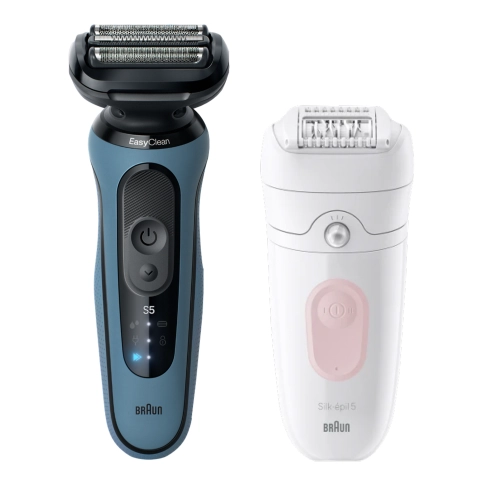 Набор: Электробритва Braun Series 5 52-A1000s Light Blue + Эпилятор Braun Silk-epil 5 5-000 0