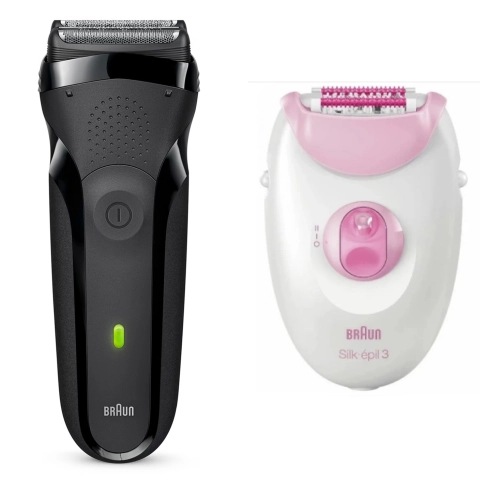 Набор: Электробритва Braun Series 3 300s Black + Эпилятор Braun Silk-epil 3 3-031 0
