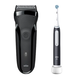 Набор: Электробритва Braun Series 3 Shave and Style 300bt + Электрическая зубная щетка Oral-B iO 3 Matt Black