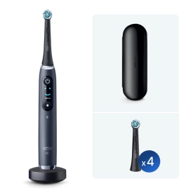 Электрическая зубная щетка Oral-B iO 9 Black Onyx + футляр + насадка Ultimate Clean для эффективной чистки (4 шт)