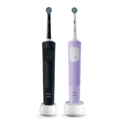 Набор: Электрическая зубная щетка Oral-B Vitality Pro черная + Oral-B Vitality Pro лиловая 0