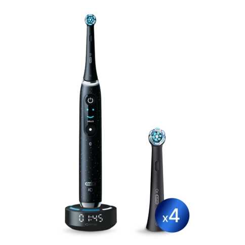 Электрическая зубная щетка Oral-B iO 10 Cosmic Black c футляром и насадками Ultimate Clean (4 шт) черные 0