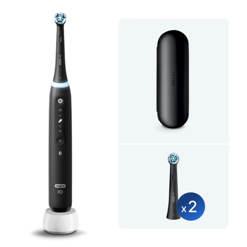 Электрическая зубная щетка Oral-B iO 5 Matte Black c насадками Ultimate Clean (2 шт) черные 0 Электрическая зубная щетка Oral-B iO 5 Matte Black c насадками Ultimate Clean (2 шт) черные 0