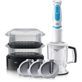 Набор Braun: Погружной блендер Braun Multiquick 5 Vario Fit MQ 5060 Twist + Пароварка FS5100BK черная