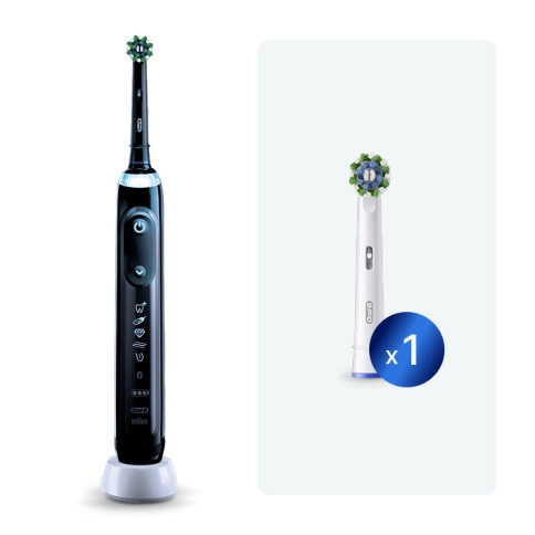 Электрическая зубная щетка Oral-B GeniusX 20000N Black D706.513.6+Насадка Cross Action 0
