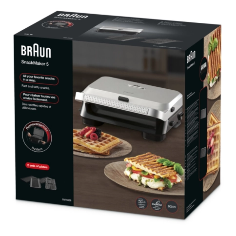 Электрогриль Braun SnackMaker 5 SM5006 с пластинами для вафель и гриля 5