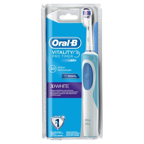 Электрическая зубная щетка Oral-B Vitality 3D White D12.513W блистерная упаковка 8