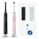 Электрические зубные щетки Oral-B Pro 3 3500 розовая и черная + Насадка для эффективной чистки Oral-B CrossAction (4 шт)
