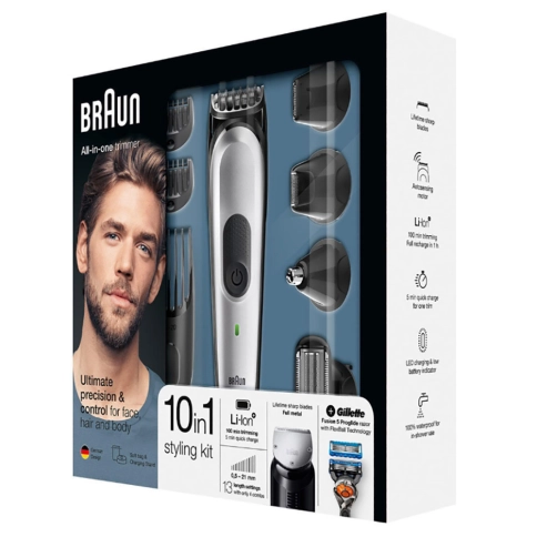 Триммер универсальный Braun MGK7020, 10-в-1 + Бритва Gillette 7