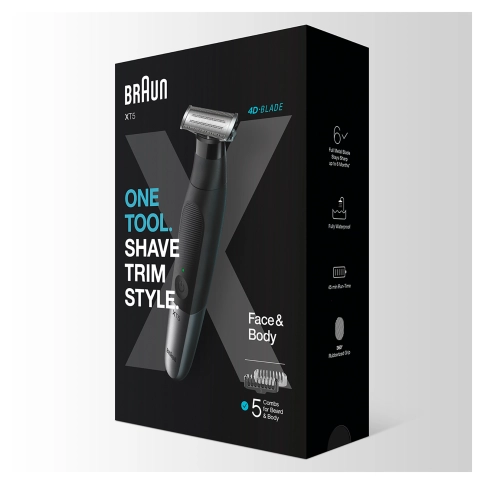Набор: Триммер электрический Braun OneTool XT5100 черный/серебристый + Эпилятор Braun Silk-epil 5 Series 5-505P White Purple 11
